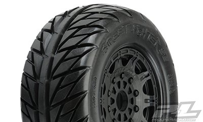 Street Fighter SC 2.2/3.0 Tires Mounted on Raid Black 17mm Wheels (2) for DB8, S, PR1167-24