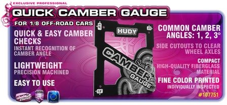 Hudy Quick Camber Gauge 1/8 Off-Road 2, 3, 4deg, H107751