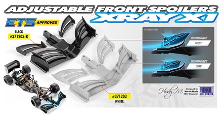 X1 COMPOSITE ADJUSTABLE FRONT WING - WHITE - ETS APPROVED, X371203
