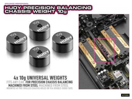 Hudy Precision Balancing Chassis Weight 10g (4) - 293084