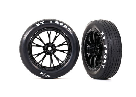 Tires &amp; wheels, assembled, glued (Weld gloss black wheels, tires, foam inserts) (front) (2)