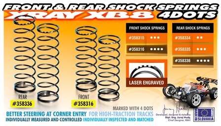 XRAY FRONT SPRING 69MM - 4 DOT (2), X358316