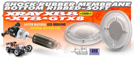 XB8 SHOCK RUBBER MEMBRANE BOTTOM RIBBED - SOFT (4), X358084-S