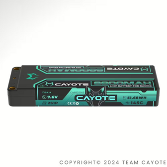 CAYOTE Racing 6800mAh 2S LiPo Battery 7,6V 145C 249g