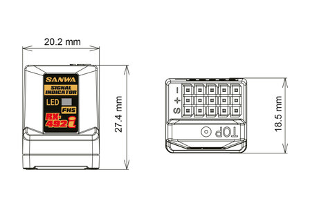 Sanwa RX-492i (FH5/FH5U) Waterproof Telemetry Built in Antenna Receiver w/Signal Indicator