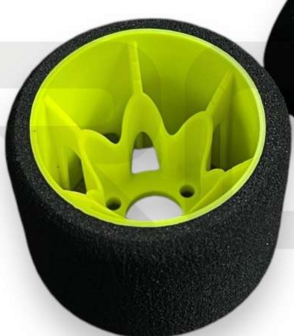  MobGums - 1:12 Foam Tires - rear - Yokomo Rims - SILVER (2 pcs)