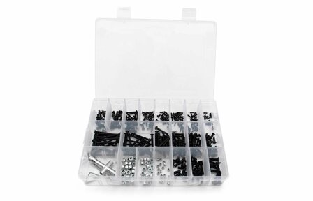 MODSTER screws set hexagon countersunk 375 pcs with storage box