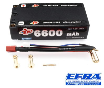 Intellect MC4 6600mAh 120C 7.6V Long Runtime Graphene Shorty Pack LiHV