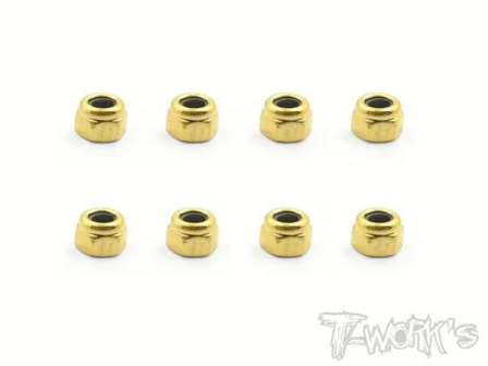 T-Work&acute;s Gold Plated Lock Nut M3 (8)