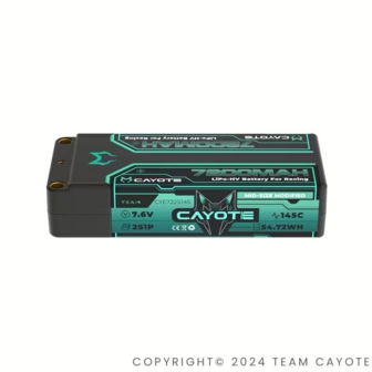 CAYOTE Racing 7200mAh 2S Mid-Shorty LiPo Battery 7,6V 145C 251g