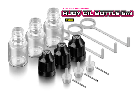 HUDY Oil Bottle, Nose, Steel Needle &amp; Safety Lock - 5ml (3) - 106900