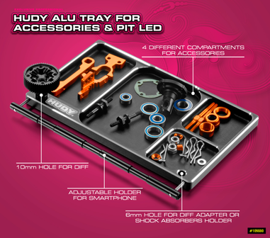 HUDY ALU TRAY FOR ACCESSORIES &amp; PIT LED - 109880