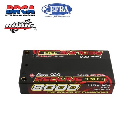 Gens ace Redline Series 8000mAh 3.8V 1S 130C HV LiPo (4mm, 147g)