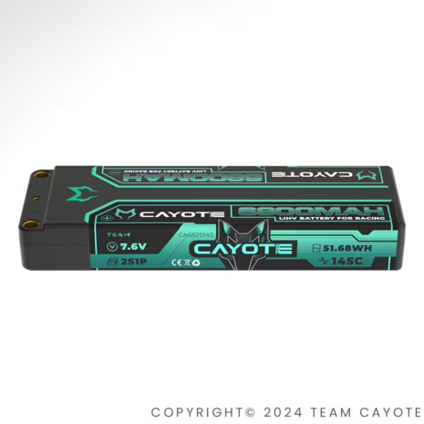 CAYOTE Racing 6800mAh 2S LiPo Battery 7,6V 145C 249g