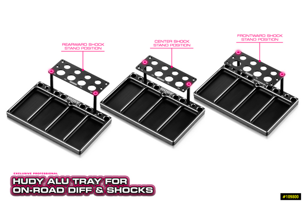 HUDY ALU TRAY FOR ON-ROAD DIFF & SHOCKS - 109800
