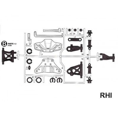 TAMIYA TT-02T B Parts Suspension/Bumper (1) - 19000503