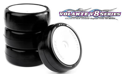 Volante V8T 1/10 TC 36R Rubber Tire Pre-glued 4pcs Asphalt - VT-V8T-PG36R