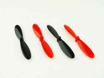 Yellow-RC Micro Drone Rotor Blade Set (2xA, 2xB) black/red, YEL9020 - 9020