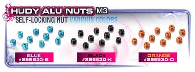Hudy Alu Nut M3 - Black (10), H296530-k - 296530-K