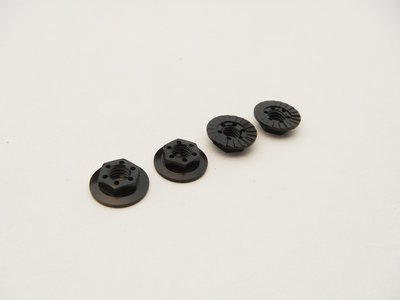 Hiro Seiko 4mm Alloy Serrated Wheel Nut -11mm Thin Type (Black, 4pcs)