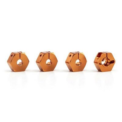 Alu wheel hubs 12 HEX offset 6MM ORANGE 4STUKS