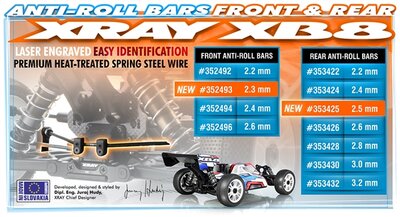 Xray Rear Anti-roll Bar 2.5mm, X353425 - 353425