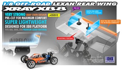 Xray Lexan Rear Wing, X353512 - 353512