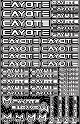 Cayote Racing Design Pre-Cut Stickers LIGHT GREY