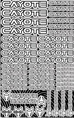 Cayote Racing Design Pre-Cut Stickers WHITE