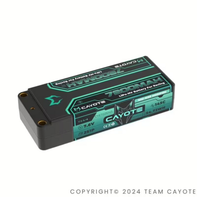 CAYOTE Racing 7200mAh 2S Mid-Shorty LiPo Battery 7,6V 145C 251g