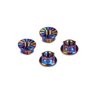 Hudy Titanium Nut M4 With Serrated Flange - Rainbow Color (4) - 296542-C