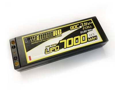 Yellow RC LiPo 7000mAh 7,4V 2S 90C w/5mmbullet - YEL2670