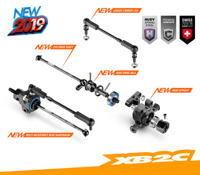 XRAY XB2 - 2019 Specs - 2WD 1/10 Electric Off-Road Carpet Edition - 320006