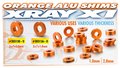 XRAY ALU SHIM 3x7x1.0MM - ORANGE (10) - 303136-O